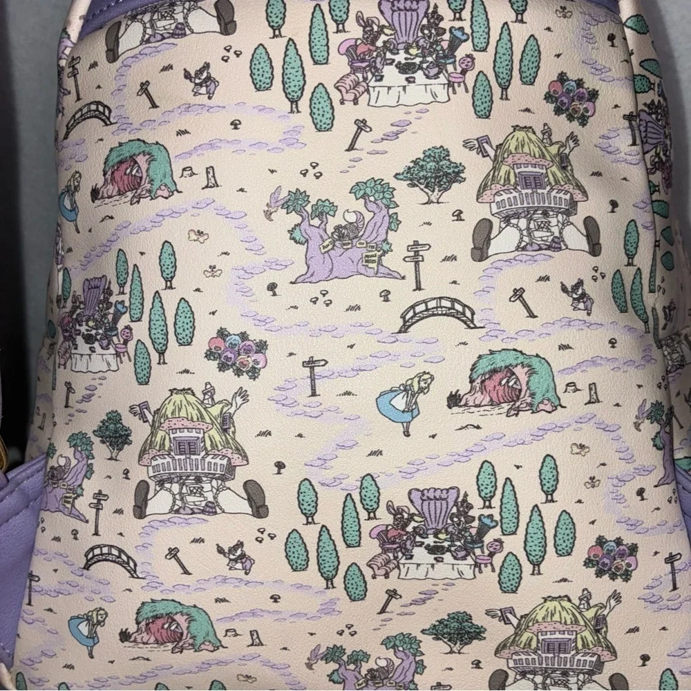 Disney X Loungefly Alice In Wonderland Lavender Map Mini Backpack *READ DESCRIP